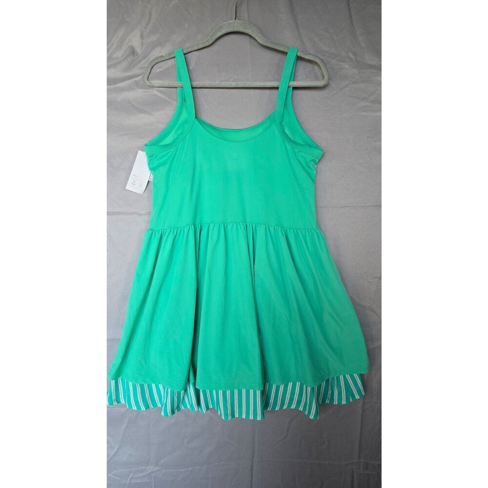 AllInMotion Dress Women XL Green Inner Shorts Pocket Stripe Athletic Pickleball - Picture 6 of 9